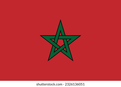 Flat design flag of Morocco