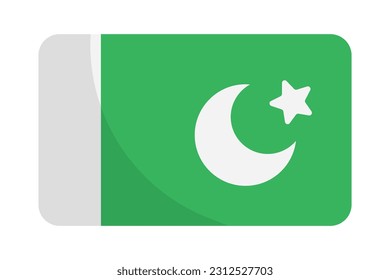 Flat design flag of Pakistan. Vector.