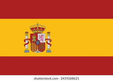 Flat design flag of Spain