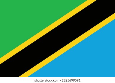 Flat design flag of Tanzania