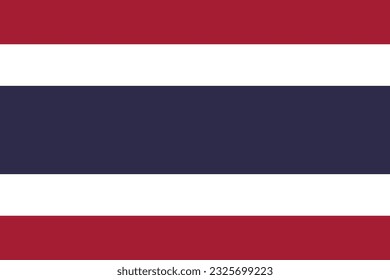 Flat design flag of Thailand