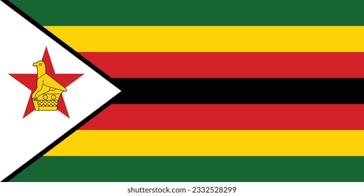 Flat design flag of Zimbabwe