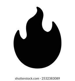 Flat design flame silhouette illustration.