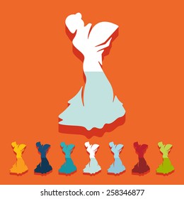 Flat design. flamenco dancer