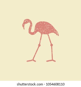 Flat design flamingo Icon. Vector silhouette of flamingo