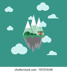 flat design  floating island 
