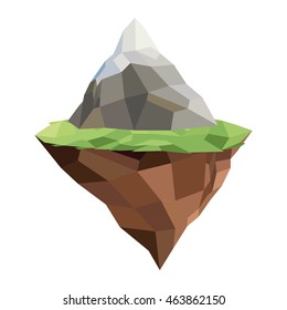 flat design floating piece of land icon vector illustration