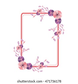 flat design flower frame icon vector illustration