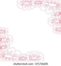 flat design flower frame icon vector illustration