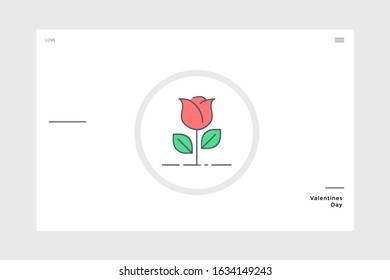 flat design flower icon. themed love suitable for valentine and wedding and invitation cards