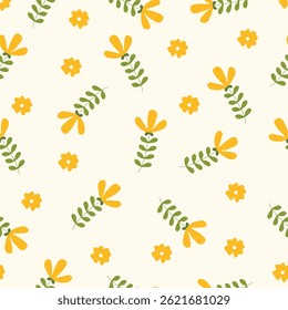 flat design flower nature pattern illustration for poster or social media or pamphlet.
