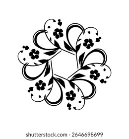 Flat design flower silhouettes illustration