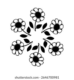 Flat design flower silhouettes illustration
