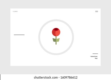 flat design flower valentine-themed icon on a white background
