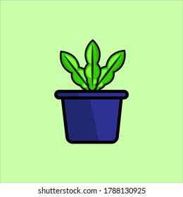 Flat design flowers mini pots