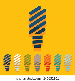 Flat design: fluorescent light bulb