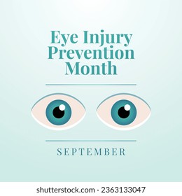 Flat design, flyer design, and vector artwork of Eye Injury Prevention Month are appropriate for the occasion.