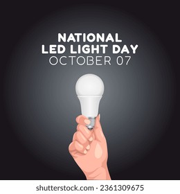 Flat design, flyer design, and vector graphic of National LED Light Day are suitable for the celebration.
