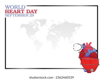 Flat design, flyer design, vector graphic of World Heart Day appropriate for World Heart Day event.