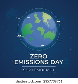 Flat design, flyer design, and vector illustration of Zero Emissions Day are suitable for the celebration of the day.