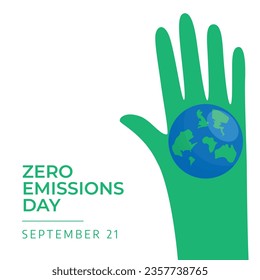 Flat design, flyer design, and vector illustration of Zero Emissions Day are suitable for the celebration of the day.