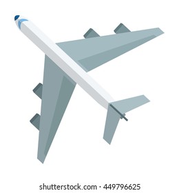 flat design flying airplane icon vector illustration
