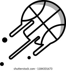 Flat design flying basketball 