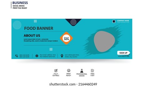 Flat design of food Banner with Vector