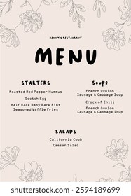 Flat design food festival menu template