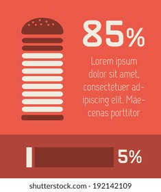 Flatdesign Food Infografiken Elements. Vektorgrafiken EPS10.