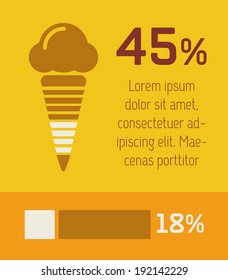 Elementos Infográficos de Alimentos de Diseño Plano. Gráficos vectores EPS 10.