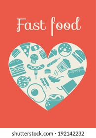 Flat Design Food Infographic Elements. Vector Graphics EPS 10.