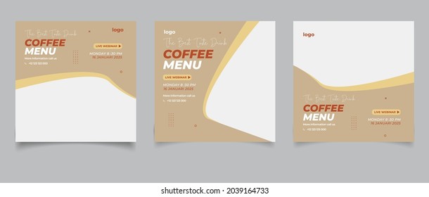 Flat design food webinar for social media post