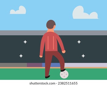 flat design football vector illustration