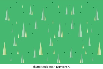 Flat design forest landscape scenery in Summer green themed background illustration.