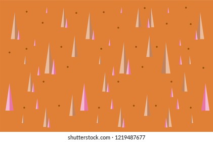 Flat design forest landscape scenery in fall orange themed background illustration.