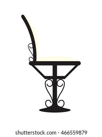 flat design forged metal chair icon vector illustration