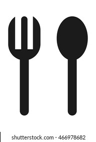 flat design fork and spoon icon vector illustration