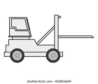 flat design forklift truck icon vector illustration
