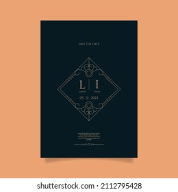 Flat design formal wedding invitations. - Vector.