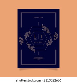 Flat design formal wedding invitations. - Vector.