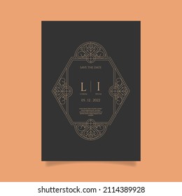 Flat design formal wedding invitations. - Vector.
