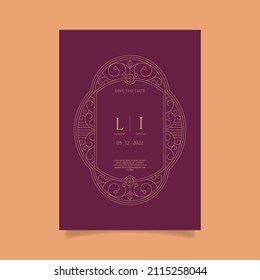 Flat design formal wedding invitations. - Vector.