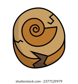 Flat design fossil icon. Vector.