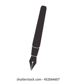 flat design fountain pen icon vector illustration