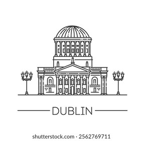 Flat design Four courts Dublin illustration vector