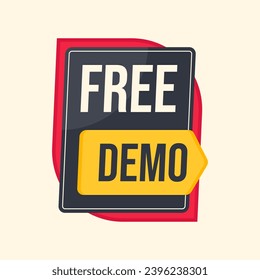 flat design free demo label clipart