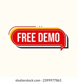 flat design free demo label clipart