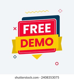 flat design free demo label clipart