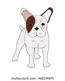 Flat Design French Bulldog Icon Vector Stock Vector (Royalty Free ...